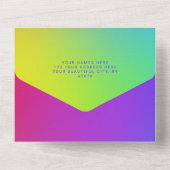 Aangepaste Oogverblindende Regenboog Moderne Elega All In One Uitnodiging (Achterkant)