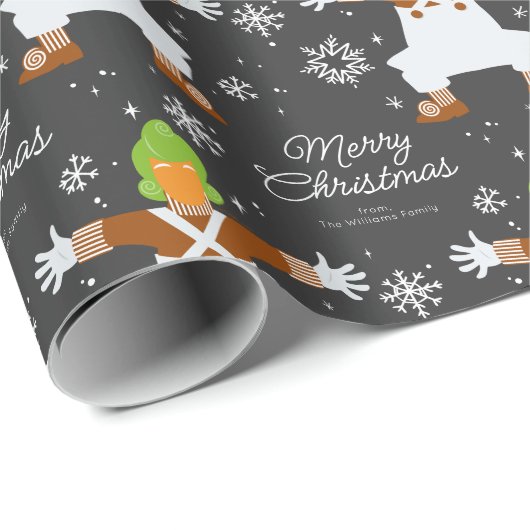 Aangepaste Oompa Loompa kerstsnowflake Graphic Cadeaupapier (Rol Hoek)