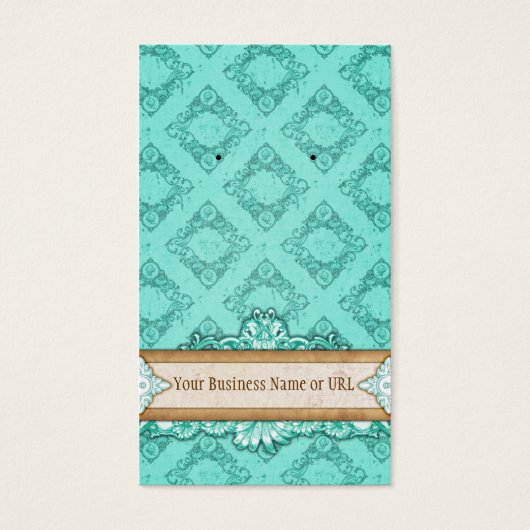 Aangepaste Oorstopkaart Turquoise Display Card Visitekaartjes (Voorkant)
