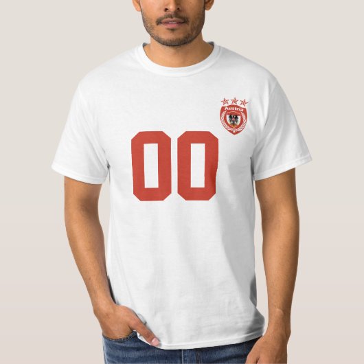 Aangepaste Oostenrijk Sport Jersey T-Shirt (Voorkant)