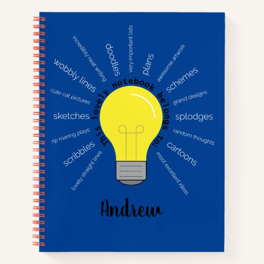 Aangepaste, op maat gemaakte, heldere ideeën voor  notitieboek (Voorkant)