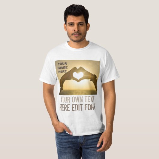 aangepaste, op maat gemaakte tekst t-shirt (Voorkant volledig)