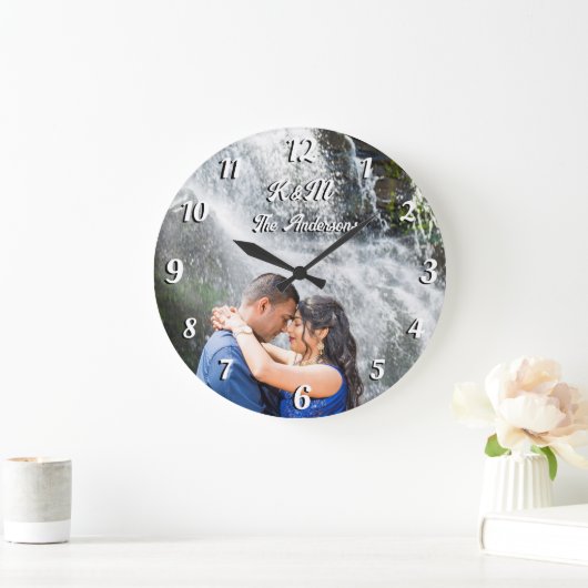 Aangepaste, op maat gemaakte witte letters, groot grote klok (Huis)