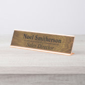 Aangepaste, op maat gesneden houtaffedesk bureau naambordje (Voorkant)