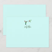 Aangepaste, op maat gesneden Hummingbird Note Card Notitiekaartje (Voorkant / Achterkant)