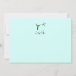 Aangepaste, op maat gesneden Hummingbird Note Card Notitiekaartje