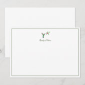 Aangepaste, op maat gesneden Hummingbird Note Card Notitiekaartje (Voorkant / Achterkant)