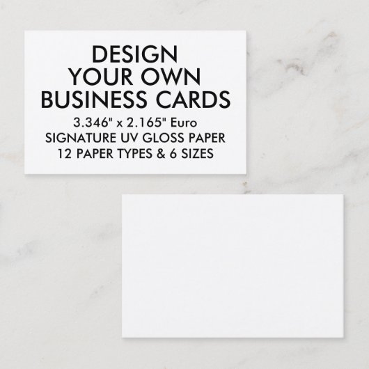 Aangepaste, op UV - GLOSS - Visitekaartjes (Voorkant / Achterkant)