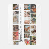 Aangepaste Opa 18 Foto Collage Fleece Deken (Voorkant)