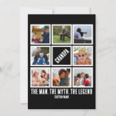 Aangepaste opa de man mythe legende 8 foto collage feestdagenkaart (Voorkant)
