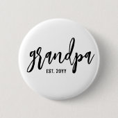 Aangepaste opa Est. Moderne penseelscripttypografi Ronde Button 5,7 Cm (Voorkant)