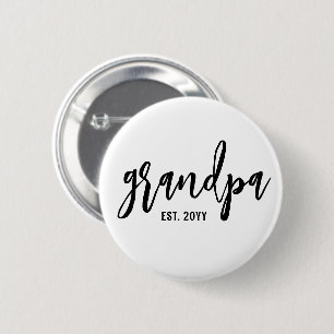 Aangepaste opa Est. Moderne penseelscripttypografi Ronde Button 5,7 Cm