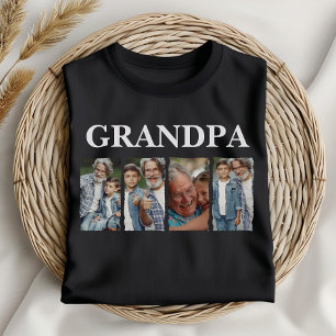 Aangepaste Opa Fotocollage Gepersonaliseerde Gift T-shirt