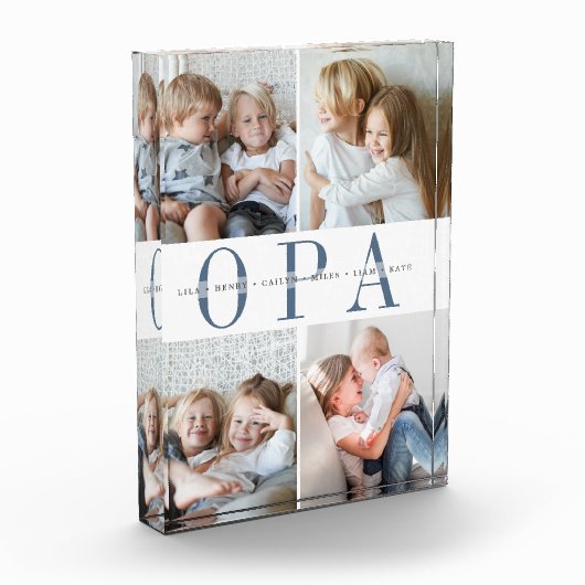 Aangepaste Opa-kleinkinderen Fotoblokken (Links)