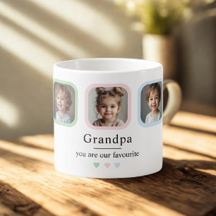 Aangepaste opa met 2 kleinkinderen Foto Gift Espresso Kop