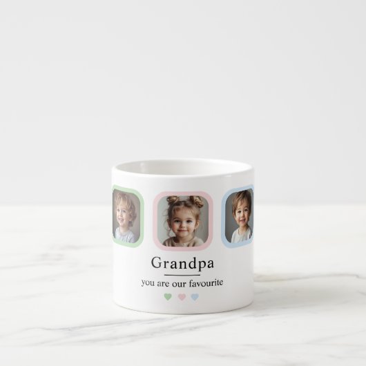 Aangepaste opa met 2 kleinkinderen Foto Gift Espresso Kop (Voorkant)