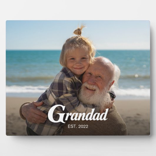 Aangepaste Opa Opgericht Modern Vet Fotoplaat (Voorkant)