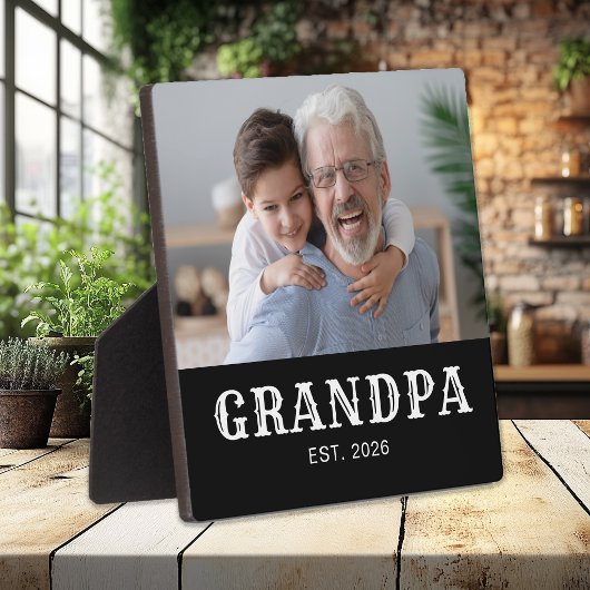 Aangepaste Opa Opgericht Vet Typografie Foto Fotoplaat