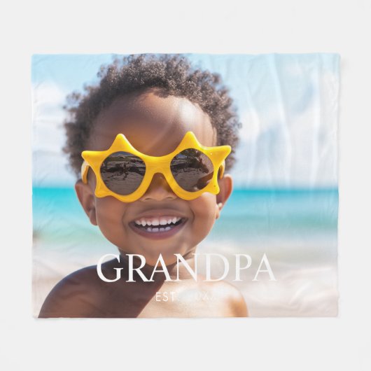 Aangepaste opa-opgerichte moderne foto fleece deken (Voorkant (Horizontaal))