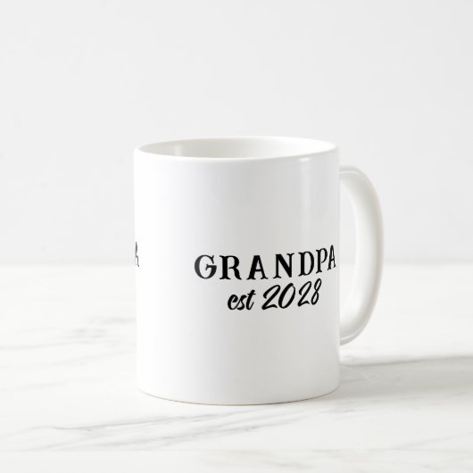 Aangepaste Opa Opgerichte Retro Typografie Koffiemok (Voorkant rechts)