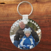 Aangepaste opa Sleutelhanger, ik hou van je opa fo Sleutelhanger (Voorkant)