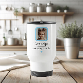 Aangepaste opa Travel Mug met 1 kleinkind Foto | Reisbeker