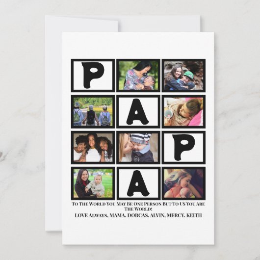 Aangepaste opa vaders Dag Papa 9 Foto Collage Feestdagenkaart (Voorkant)