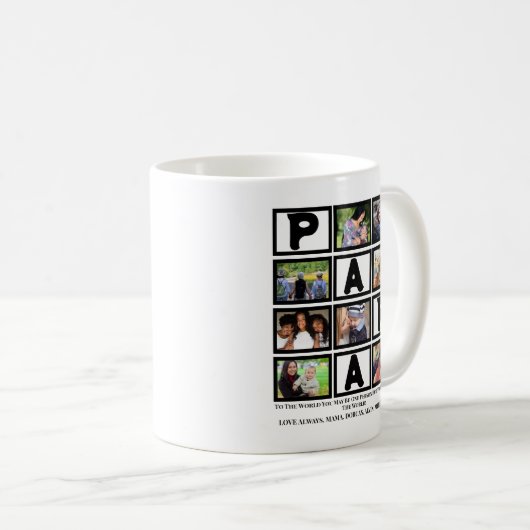 Aangepaste opa vaders Dag Papa 9 Foto Collage Koffiemok (Voorkant rechts)