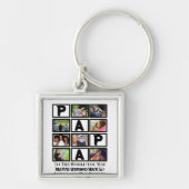 Aangepaste opa vaders Dag Papa 9 Foto Collage Sleutelhanger (Voorkant)