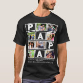 Aangepaste opa vaders Dag Papa 9 Foto Collage T-shirt (Voorkant)