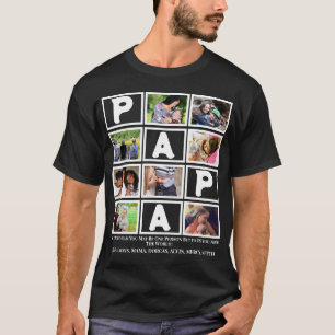 Aangepaste opa vaders Dag Papa 9 Foto Collage T-shirt