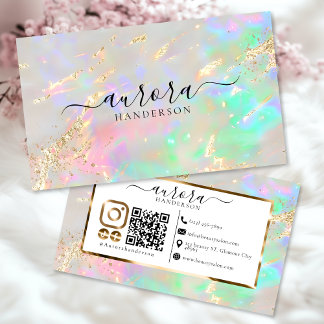 Aangepaste Opal Glow Gold Accent Visitekaartje