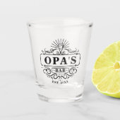 Aangepaste Opa's Bar Year ingesteld Shot Glas (Voorkant)