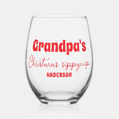 Aangepaste opa's kerst Sippy Cup Wijnglas Zonder Voet (Voorkant)