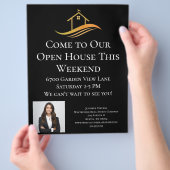 Aangepaste Open Huis Welkom van Makelaarskantoor Flyer (Hand)