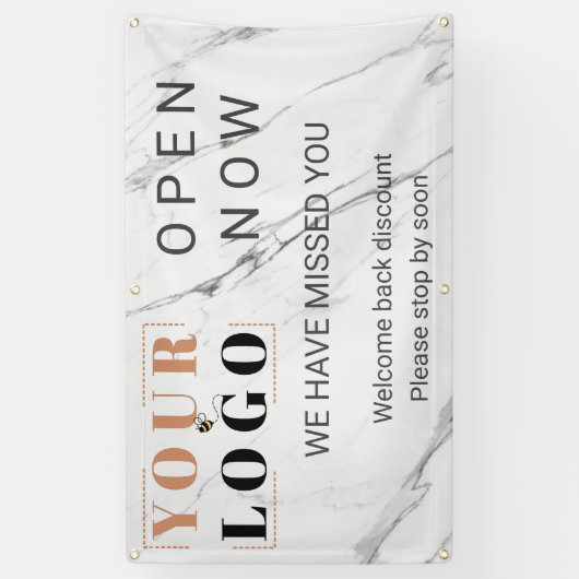 Aangepaste Open nu Zakelijk Logo Marmeren Buiten Spandoek (Verticaal)