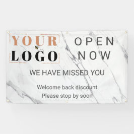 Aangepaste Open nu Zakelijk Logo Marmeren Buiten Spandoek