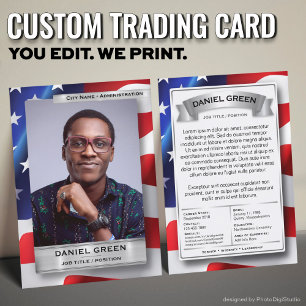 Aangepaste openbaar ambt trading card, Amerikaanse Contactkaartje