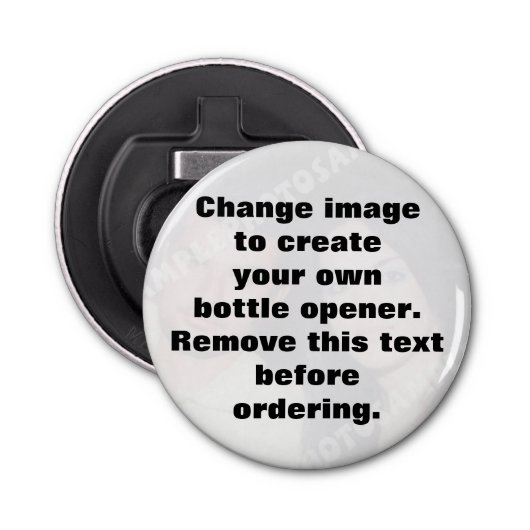 Aangepaste opening voor je eigen fotoknoopflesopen button flesopener (Voorkant)