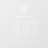 Aangepaste openingstijden deur bord met bedrijfslo raamsticker (Vel)