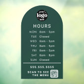 Aangepaste openingstijden met winkel logo en QR-co Raamsticker (Vel 3)