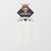 Aangepaste openingstijden Retro Lassen workshop lo Raamsticker (Vel)