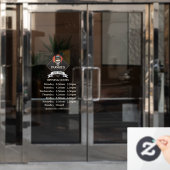 Aangepaste openingstijden Retro Lassen workshop lo Raamsticker (Kantoordeur)