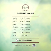 Aangepaste openingstijden Venster Cling Raamsticker (Vel 3)