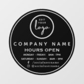 Aangepaste openingstijden venster sticker (Vel)