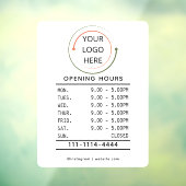 Aangepaste openingstijden vensterfolie met logo raamsticker (Vel 3)