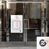 Aangepaste openingstijden vensterstickers met logo raamsticker (Kantoordeur)