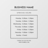 Aangepaste openingstijden voor bedrijven, reclamef raamsticker (Vel)