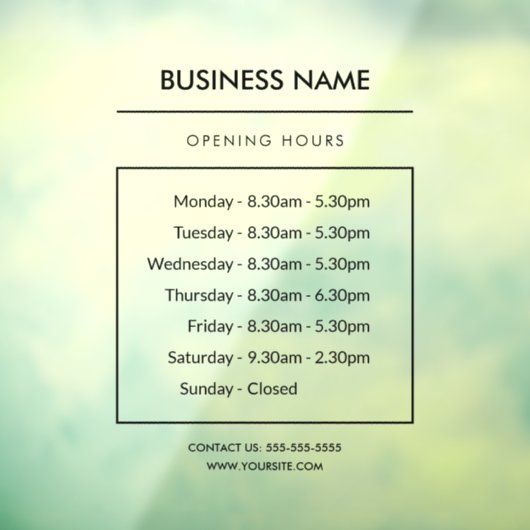 Aangepaste openingstijden voor bedrijven, sticker  (Vel 3)