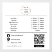 Aangepaste openingstijden Window Cling met Logo &  Raamsticker (Vel)